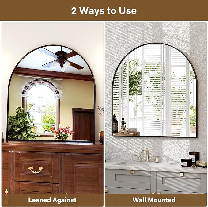 XRAMFY Arched Bathroom Mirror 32" x 34" - Image 5