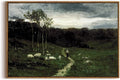 OIQArtOIQ Framed Vintage Landscape Wall Art Shepherd Natural Scenery Oil by OIQArtOIQ