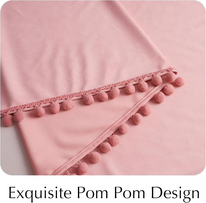 NICETOWN Blush Pink Short Velvet Curtains - Image 7