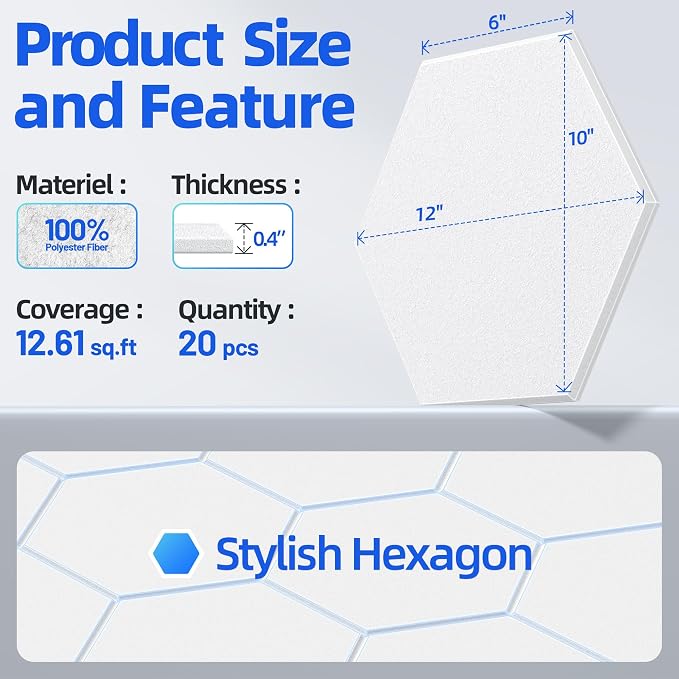 20 Pack Hexagon Acoustic Panels - Image 5