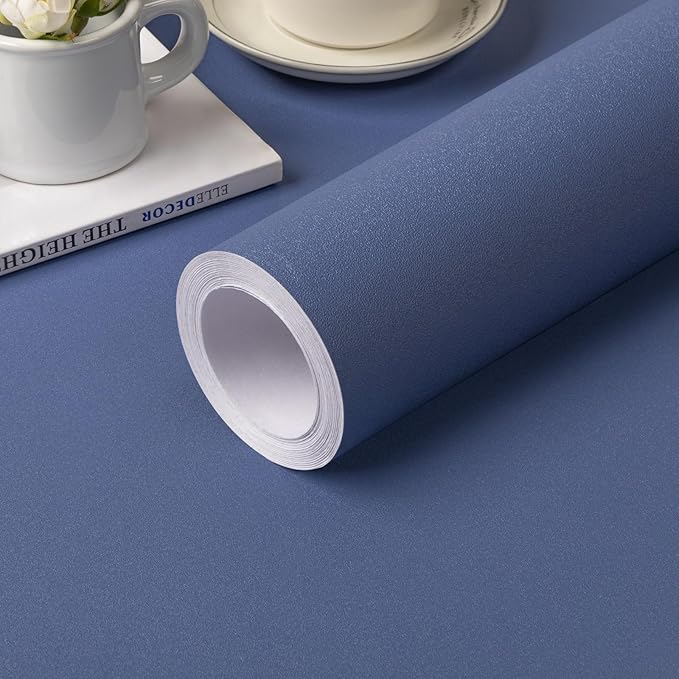 practicalWs Blue Peel and Stick Wallpaper 15.7" x 393.7" Blue Contact Paper by practicalWs