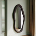 Honyee 55" x 24" Wavy Mirror, Flannel Wrapped Wooden Frame, Irregular Hanging by Honyee