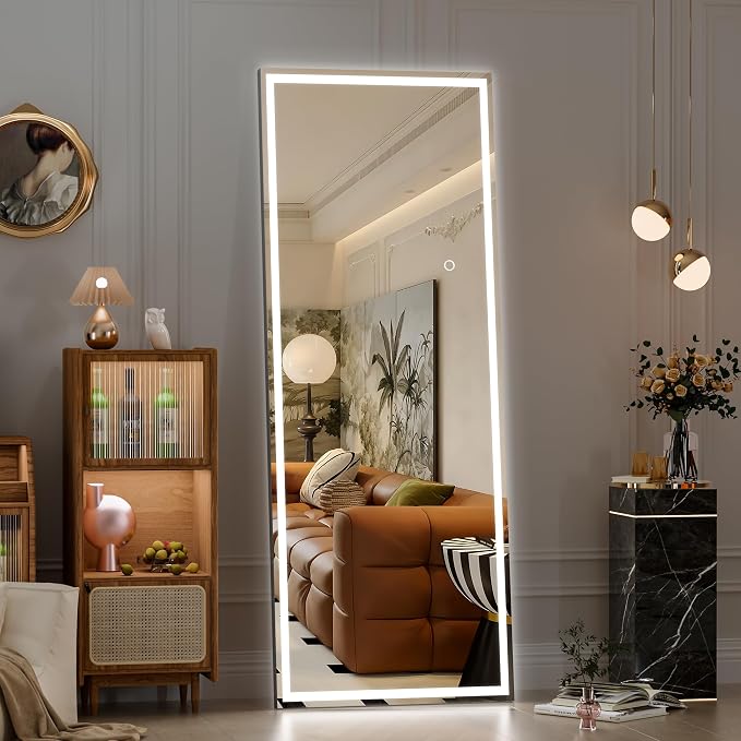 Hasipu Full Length Mirror with Lights, Full Body Dressing Hanging Mounted Mirror - Image 8