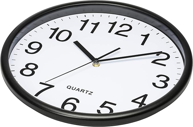 Bernhard Products Black Wall Clock, Large 13-Inch Silent Non Ticking Quartz - Image 3