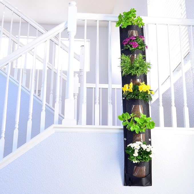6 Pocket Vertical Grow Bag, Hanging Wall Garden Planter, Indoor Outdoor - Image 5