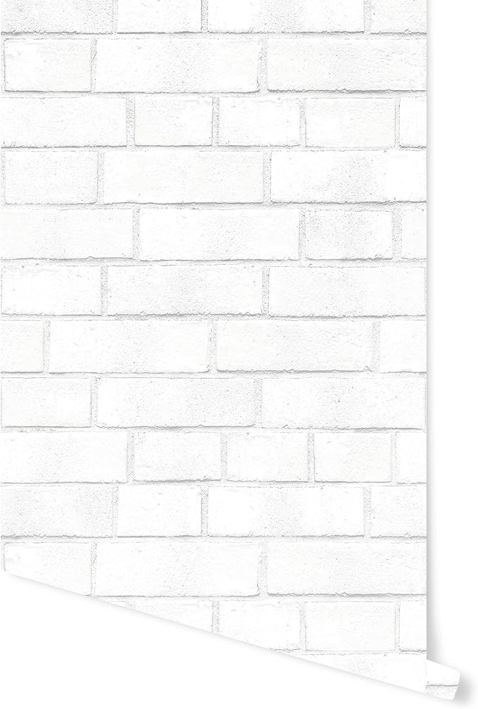 Tempaper Textured White Brick Removable Peel and Stick Wallpaper, 20.5 in X - Image 7