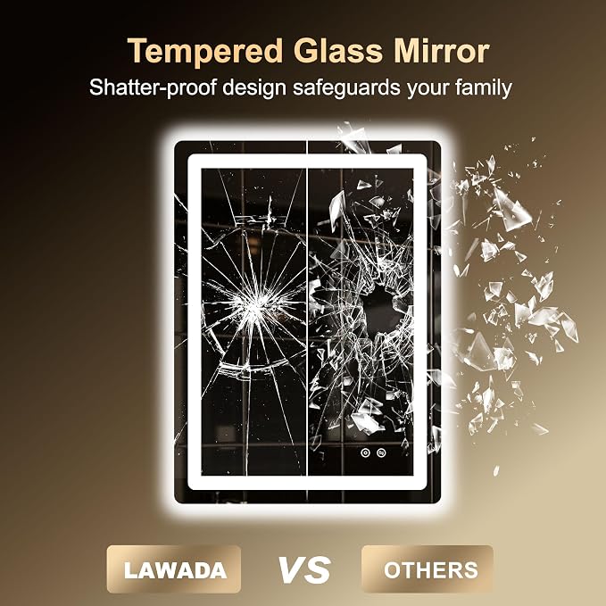 LED Bathroom Mirror, Smart Anti-Fog, Stepless Dimmable - Image 7