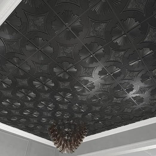 Art3d Drop Ceiling Tiles 24x24 in Black, 3D Wainscoting Panels Glue Up 2x2 - Image 4