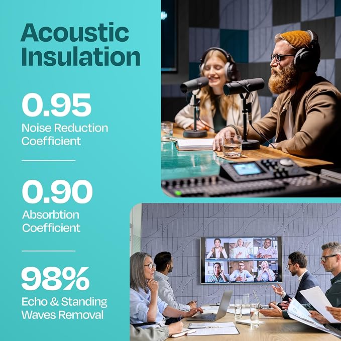Acoustic Panels 12-Pack Soundproof Wall Panels 12"x12"x0.4" Decorative Sound - Image 3