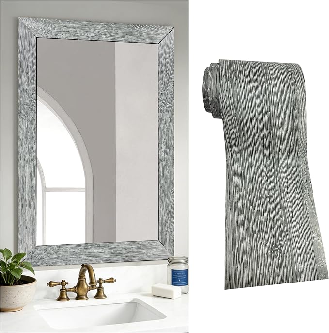 DESOMINOR 32FT Peel &Stick Wood Grain Wallpaper Border Removable Waterproof by DESOMINOR