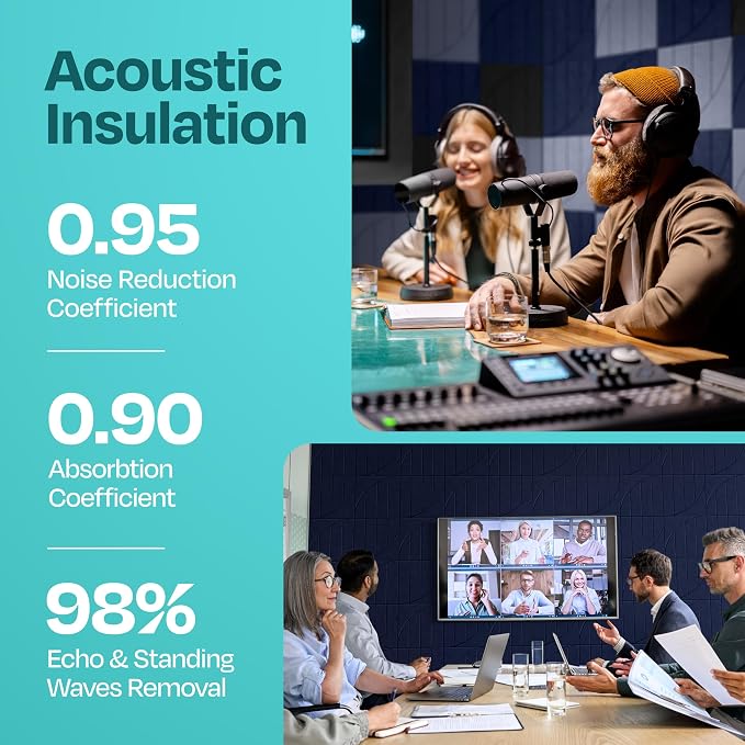 Acoustic Panels 12-Pack Soundproof Wall Panels 12"x12"x0.4" Decorative Sound - Image 3