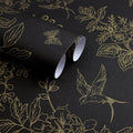 Froluya Black and Gold Wallpaper Peel and Stick Wallpaper 17.7"x590.5" Vintage by Froluya
