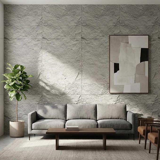 BEAUTYPEAK 3D Faux Stone Wall Panels, Home & Office Accent Wall, Easy Install - Image 6