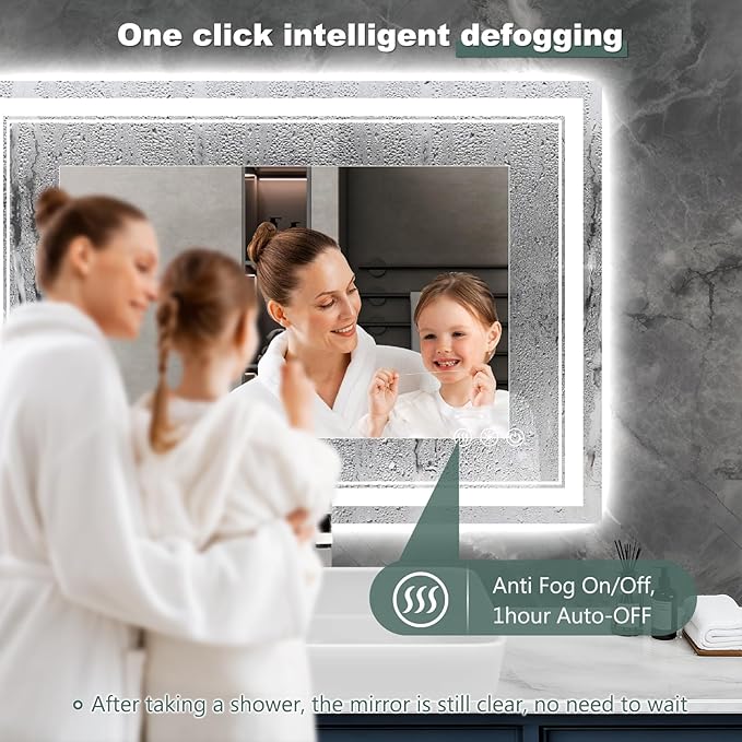 40x30 Inch LED Bathroom Mirror - Image 4