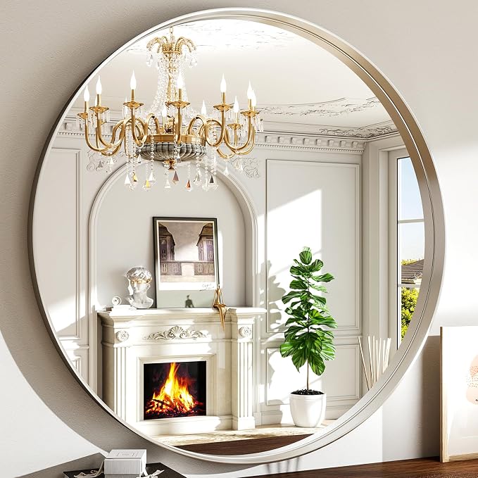 30 Inch Round Bathroom Mirror by EASLY
