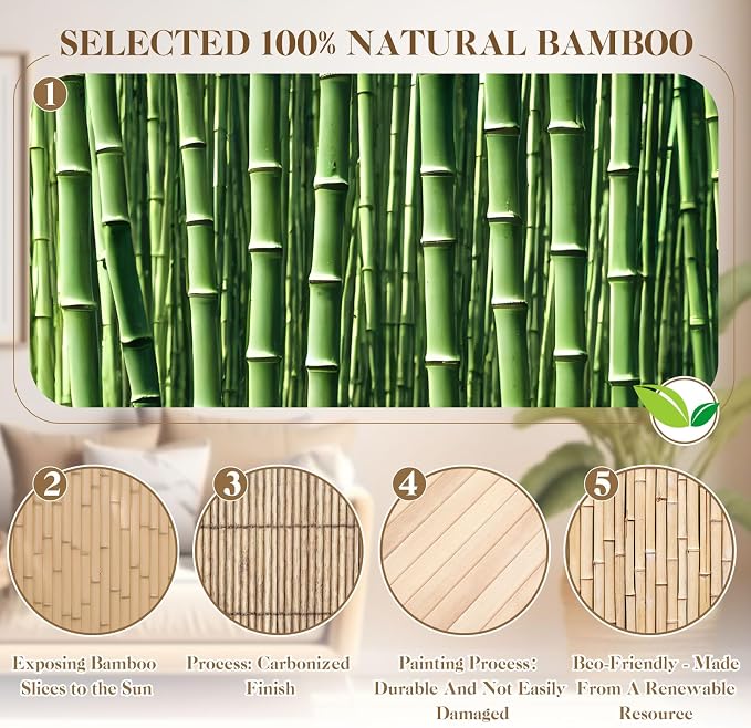 Juexica 1 Pcs Natural Bamboo Wall Panel - Image 3