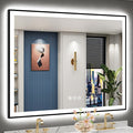 50x40 Black Framed LED Bathroom Mirror by Awandee