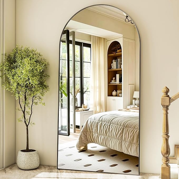 HARRITPURE 71"x30" Arched Full Length Mirror Free Standing Leaning Hanging - Image 6