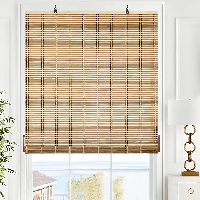 LazBlinds Cordless Bamboo Blinds, Roll Up Shades by LazBlinds