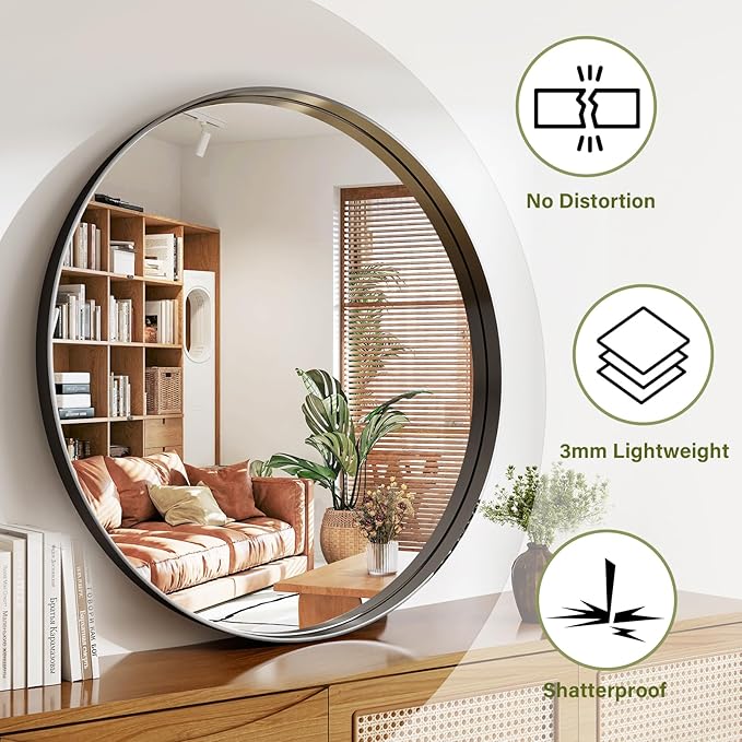 36 Inch Round Bathroom Mirror - Image 5