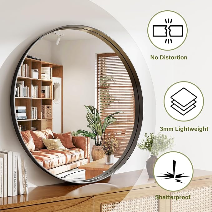 48 Inch Round Bathroom Mirror - Image 5