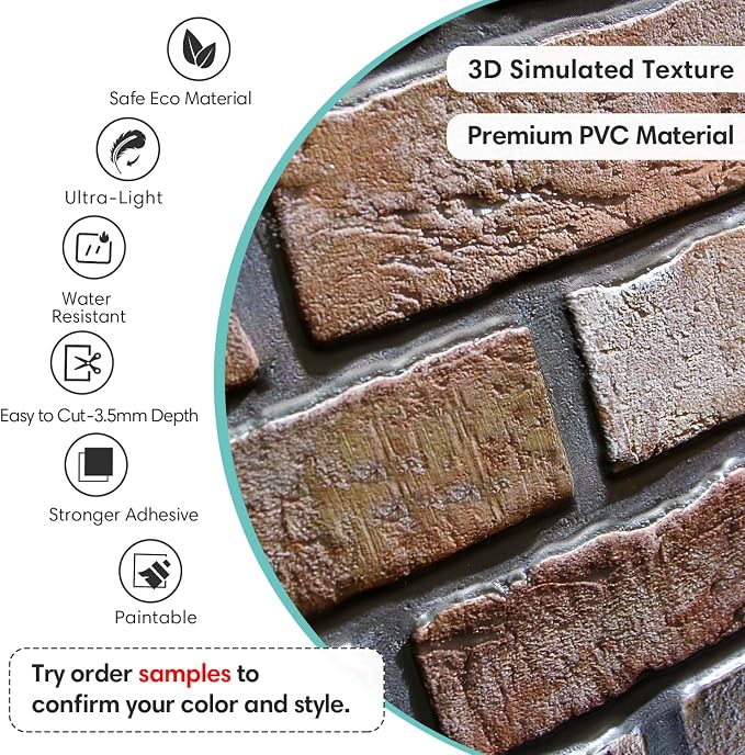 Commomy Faux Brick 3D Wall Panels - Image 3