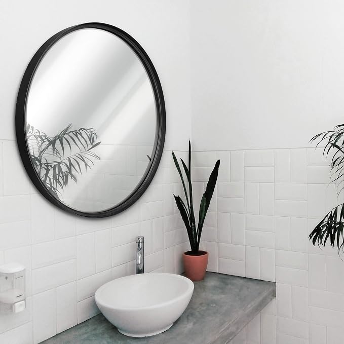 HBCY Creations Large Round Mirror, Living Room and More, Modern Minimalist - Image 2