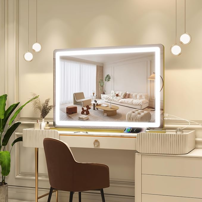FENNIO Vanity Mirror with Lights 32"x22", Lighted Makeup Mirror, Large Vanity - Image 7