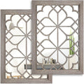 Wocred Set of 2 Rectangular Wall Mirror, Gorgeous Rustic Farmhouse Accent Mirror by Wocred