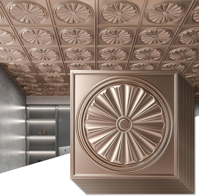 Art3dwallpanels Ceiling Tiles 12 Pack Drop Ceiling Tiles, 24 x 24 Inch High by Art3dwallpanels