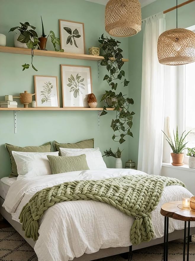 Dimoon 236''x17.7'' Green Peel and Stick Wallpaper Contact Paper Modern Self - Image 8