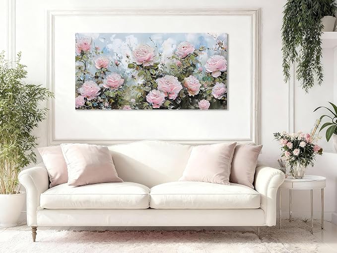 Ardemy Flower Wall Art Canvas Art Wall Decor, Floral Painting Textured Picture - Image 4