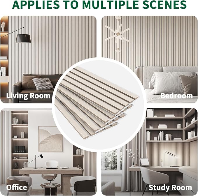 Wood Slat Acoustic Panels, 4 Pack 94" x 8" Wood Wall Panels, Soundproof Wood - Image 6