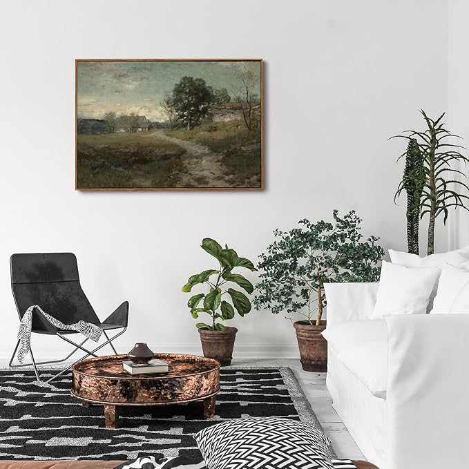 OIQArtOIQ Framed Vintage Landscape Wall Art French Country Cottage Natural - Image 6