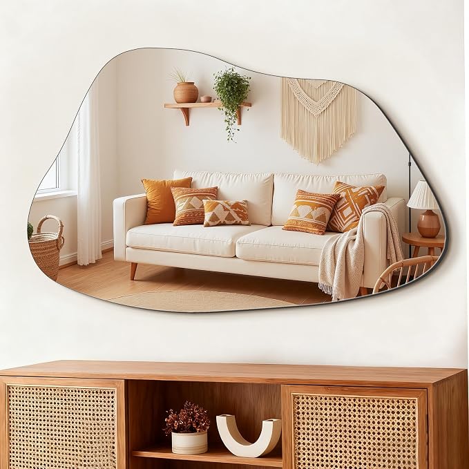 FICTOR Irregular Asymmetrical Wall Mirror, Living Room, Dining Room by FICTOR