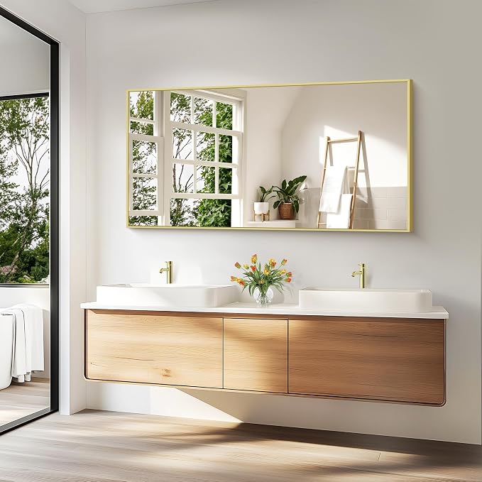 KOCUUY Large Gold Bathroom Mirror, 60x30 inch Rectangular Mirror - Image 9