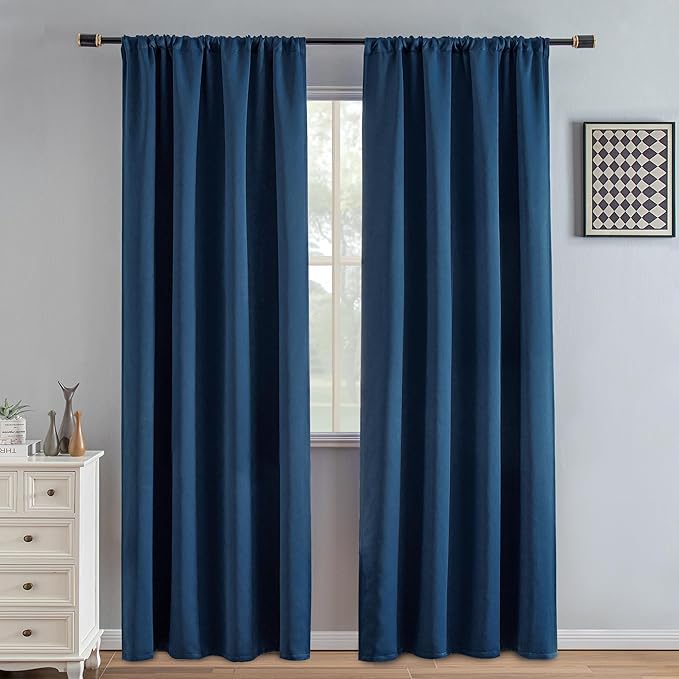 IGEMAEVE Blackout Curtains 90 Inch Length 2 Panels Set, Rod Pocket Energy by IGEMAEVE