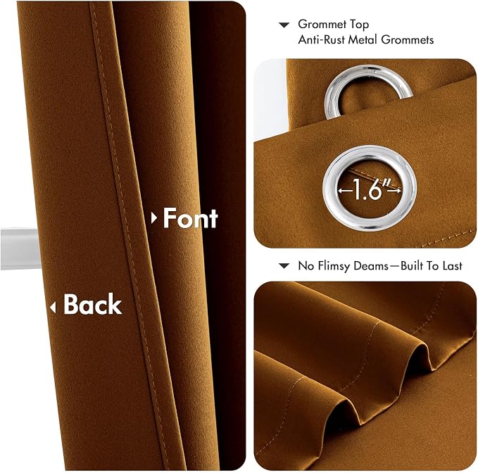 MIULEE Blackout Curtains for Bedroom Living Room 2 Panels, Thermal Insulated - Image 4