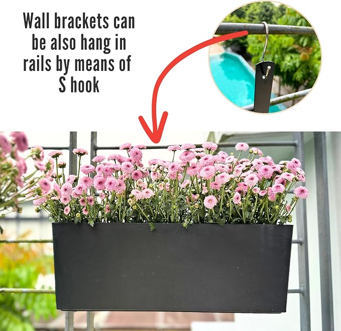 LaLaGreen Wall Planters for Outdoor Black Self Watering System Hanging Plant - Image 6