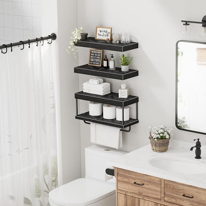 QEEIG Bathroom Floating Shelves Over Toilet - Image 4