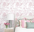 Yasinet Floral Peel and Stick Wallpaper Pink Floral Wallpaper Boho Pink Contact by Yasinet