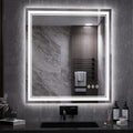 LED Bathroom Mirror, 28x32 Inch Gradient Front and Backlit LED Vanity Mirror by VanPokins-GlobalHighEndLEDBathroomMirrorBrand