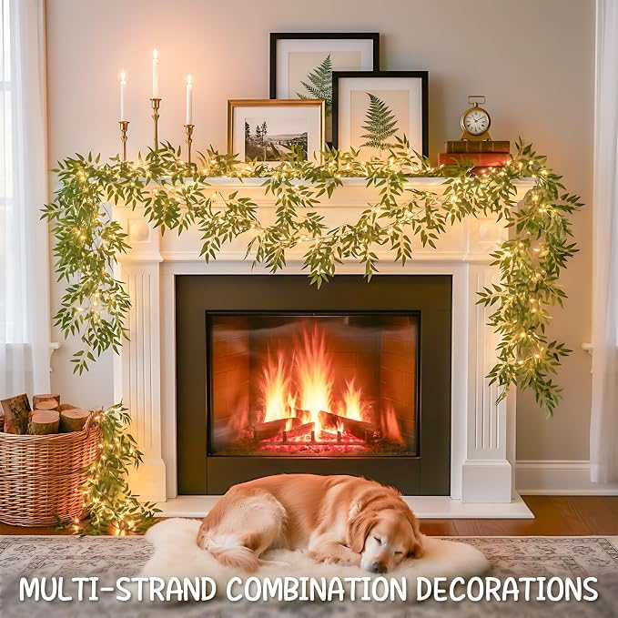 suddus Willow Vine with Fairy Lights Battery Operated, 12ft 40 LED Artificial - Image 7