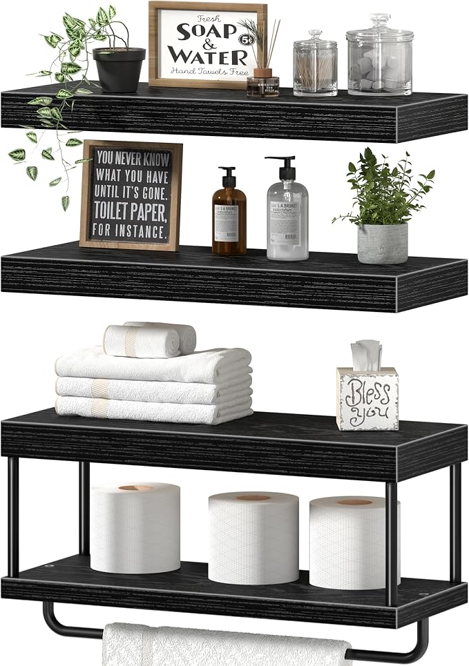 QEEIG Bathroom Floating Shelves Over Toilet by QEEIG