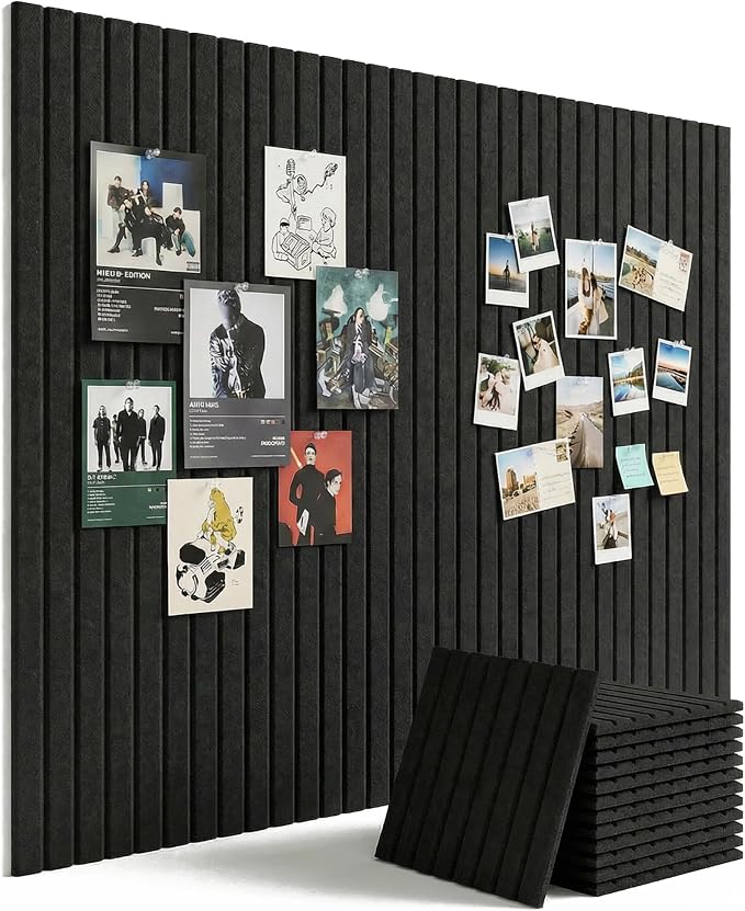 Aothia 12-Pack Felt Bulletin Board Tiles 48"x36", Modular Pin Board by AothiaSimpleNaturalUnique