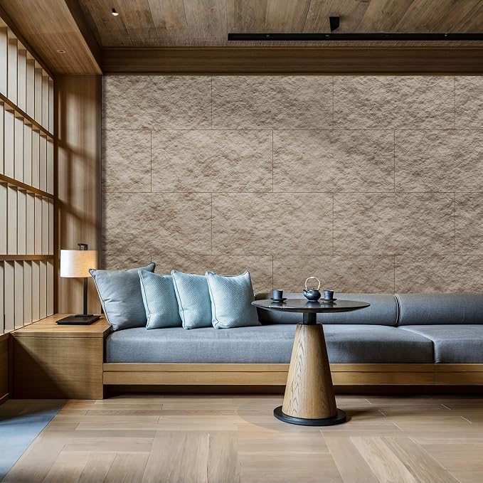 KASARO PU 3D Faux Stone Wall Panels, Cement Texture Accent - Image 4
