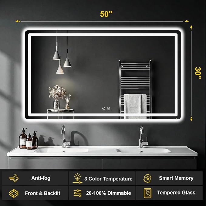 LED Bathroom Mirror with Lights - Image 2