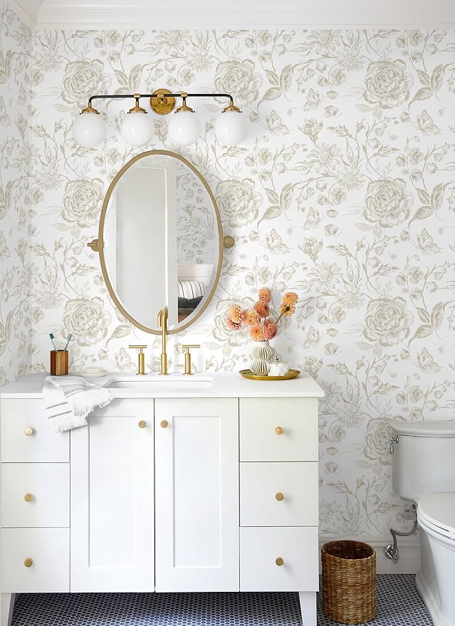 Yasinet Peel and Stick Wallpaper Vintage Floral Wallpaper Boho Floral Contact - Image 7