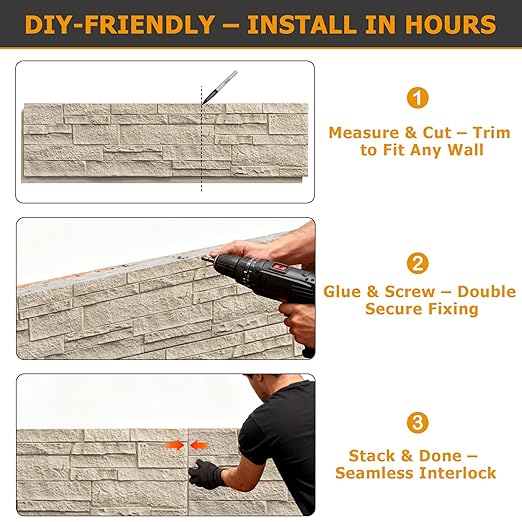 ROOMTEC 1-Pack Faux Stone Wall Covering Panels - Image 5