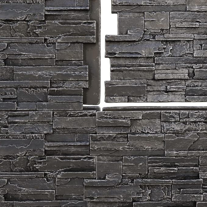 EverStone Cascade Faux Stone Panel, 48 5/8"W x 24 3/4"H x 1 1/4"D, Dark River - Image 9
